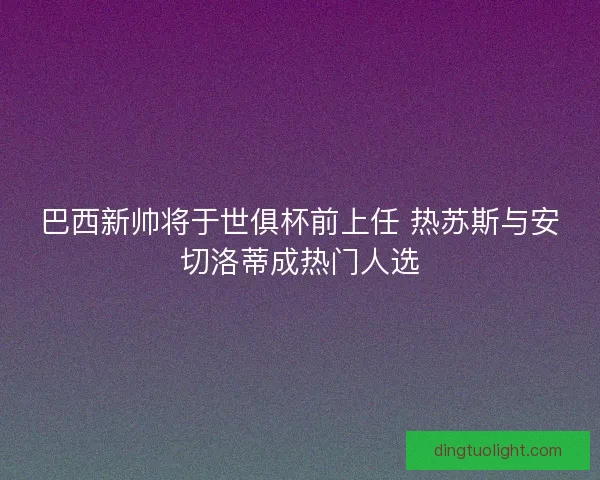 巴西新帅将于世俱杯前上任 热苏斯与安切洛蒂成热门人选