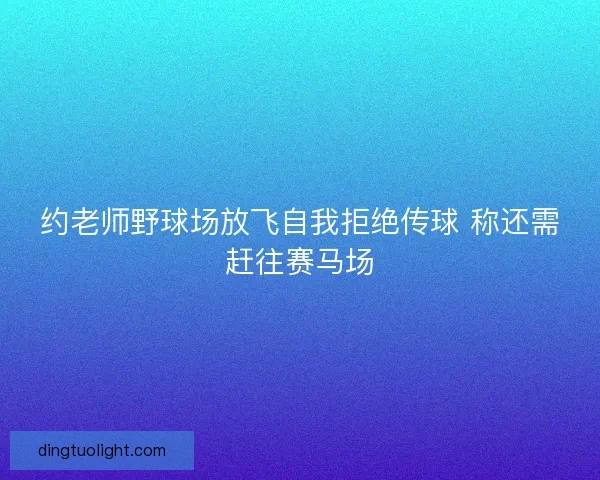 约老师野球场放飞自我拒绝传球 称还需赶往赛马场