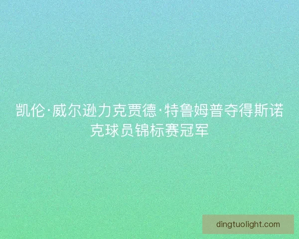 凯伦·威尔逊力克贾德·特鲁姆普夺得斯诺克球员锦标赛冠军