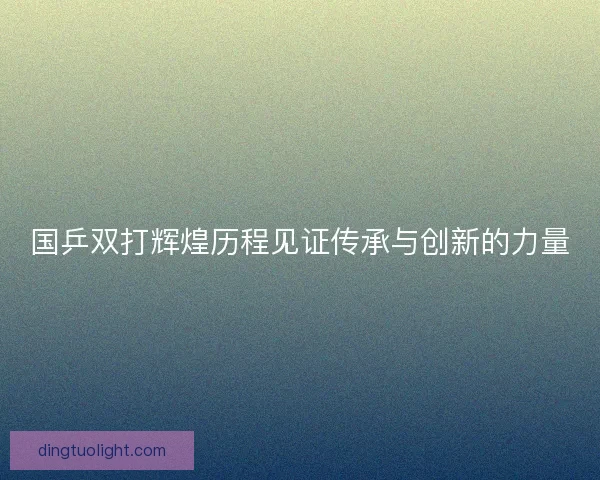 国乒双打辉煌历程见证传承与创新的力量