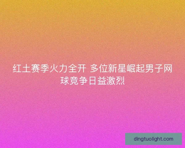 红土赛季火力全开 多位新星崛起男子网球竞争日益激烈
