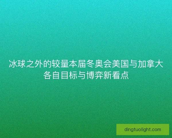 冰球之外的较量本届冬奥会美国与加拿大各自目标与博弈新看点